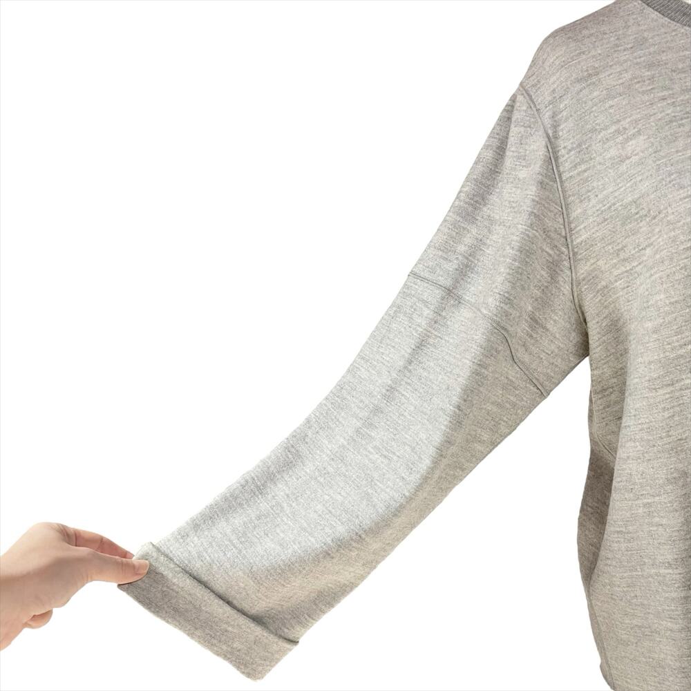 VINCE 100% Wool Soft Cuff-Sleeve Relaxed Crewneck Sweater Top Light Gray Size L - Picture 5 of 8